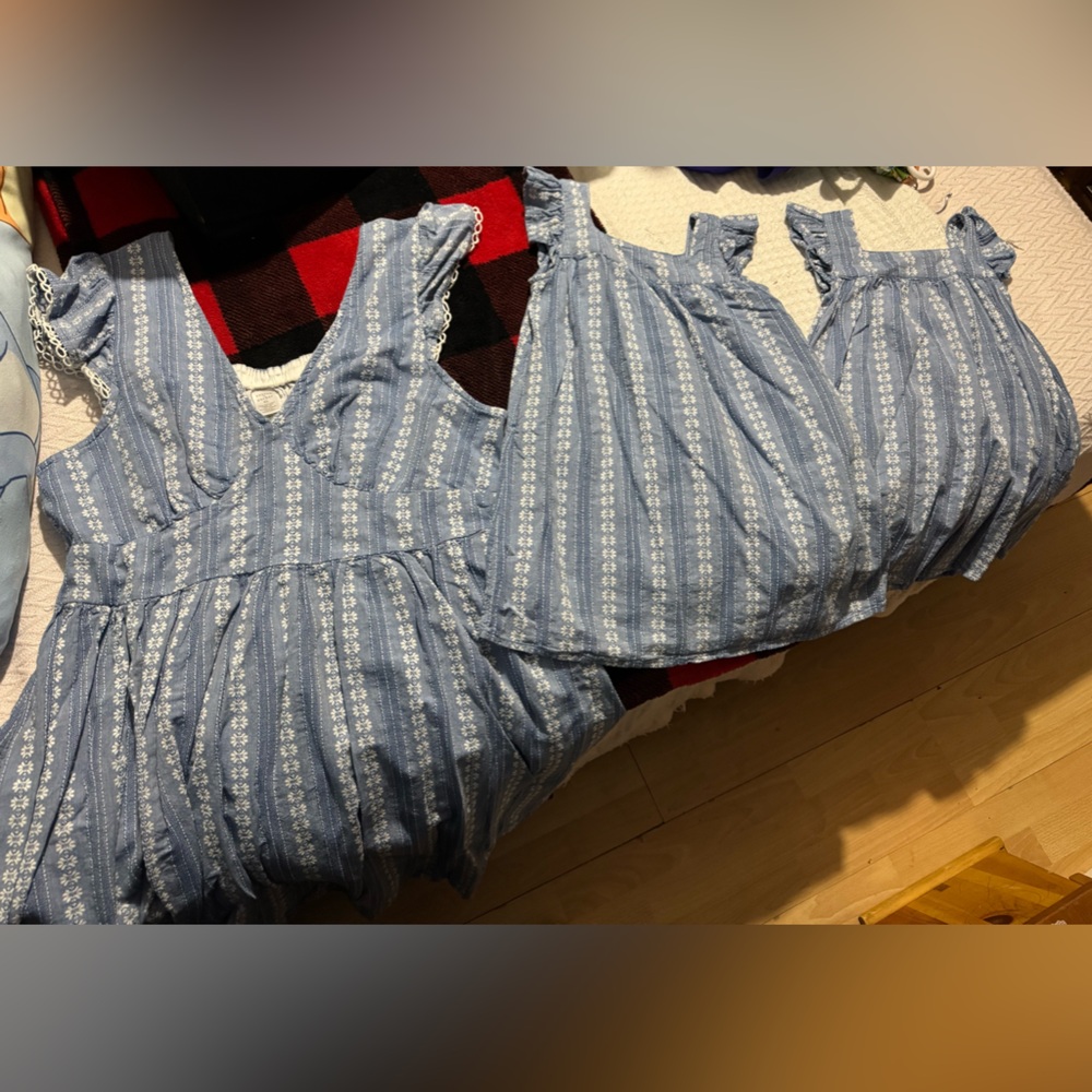 Mommy& me Matching Blue and White Dresses
